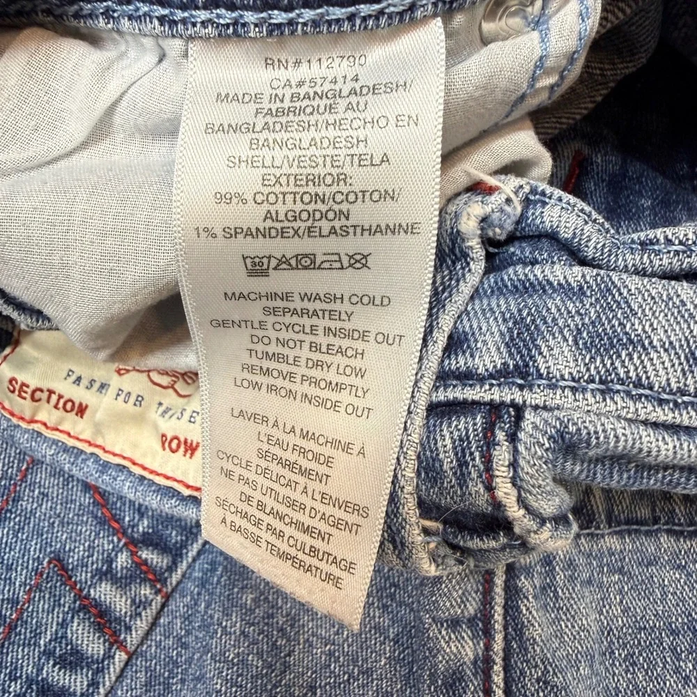 True Religion Ricky Mens 38x33 Relaxed Straight Jeans Horseshoe Denim Y2K